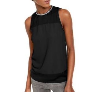 NWT MICHAEL KORS BLACK Chain-neckline  Blouse